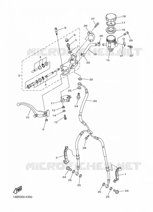MAITRE CYLINDRE DE FREIN AVANT Yamaha MOTO 1000 2011 R1  YZF-R1 R1