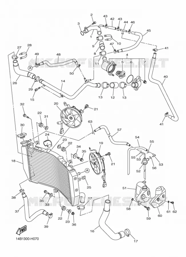 RADIATEUR / DURITES Yamaha MOTO 1000 2011 R1  YZF-R1 R1