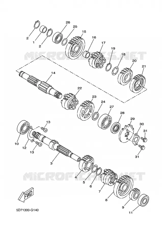 TRANSMISSION Yamaha MOTO 125 2011 R125  YZF-R125