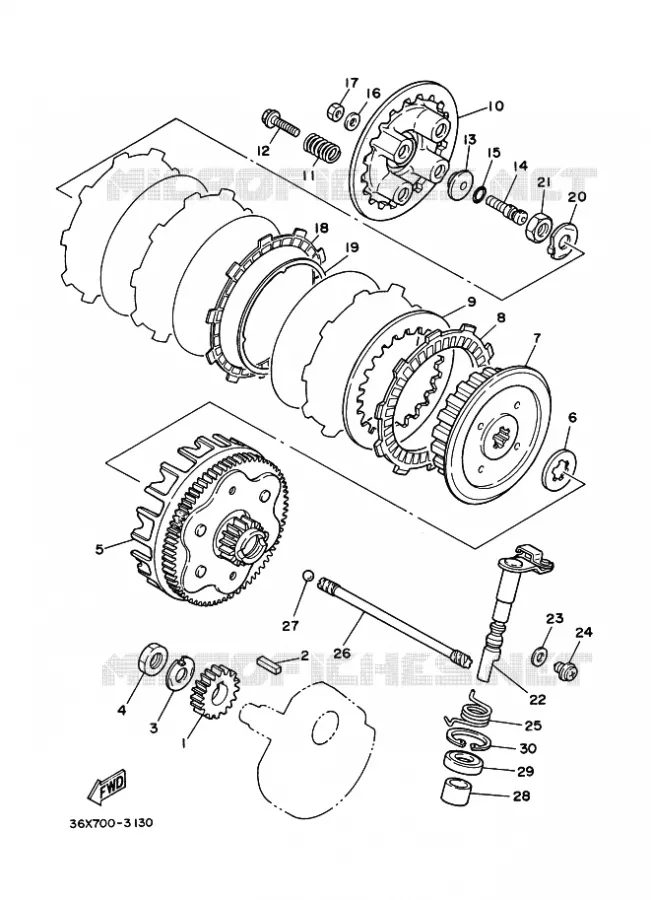 EMBRAYAGE DE DEMARREUR Yamaha MOTO 200 2012 AG  AG200F