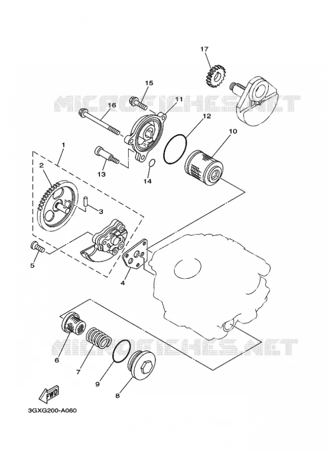 POMPE A HUILE Yamaha MOTO 200 2012 AG  AG200F