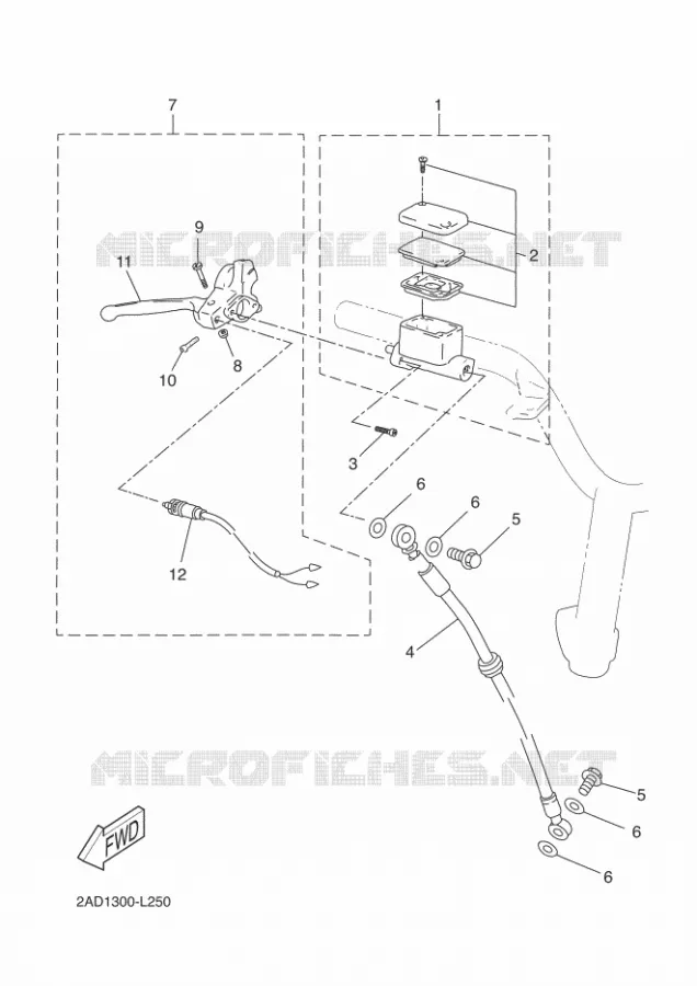 MAITRE CYLINDRE DE FREIN AVANT Yamaha SCOOTER 50 2012 MACH  CS50