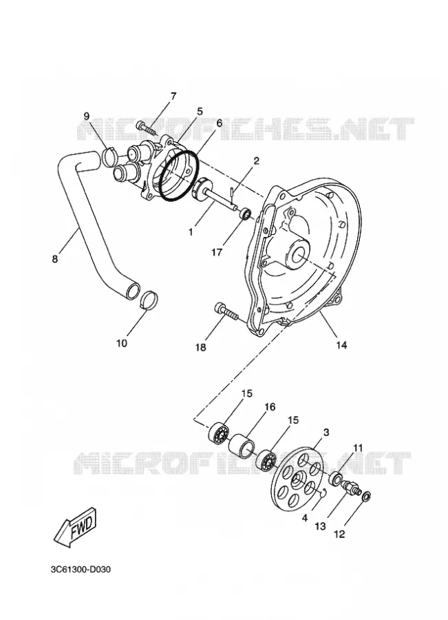 POMPE A EAU / DURITES Yamaha SCOOTER 50 2012 MACH  CS50Z