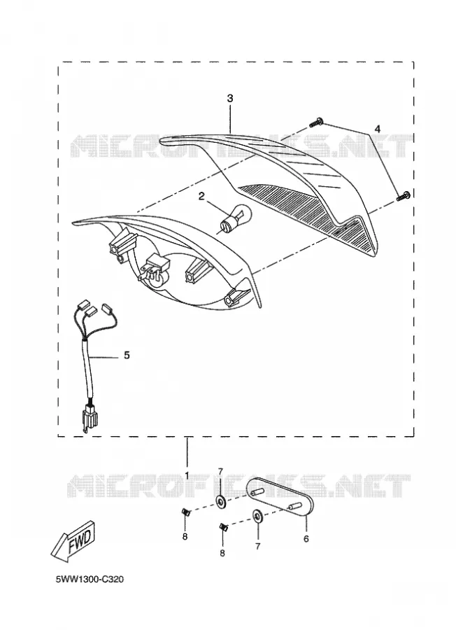 FEU ARRIERE Yamaha SCOOTER 50 2012 BW'S  CW50 BW'S