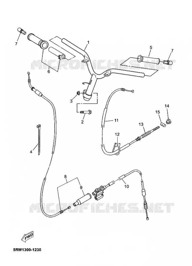 GUIDON ET CABLES Yamaha SCOOTER 50 2012 JOG  CS50 JOG R