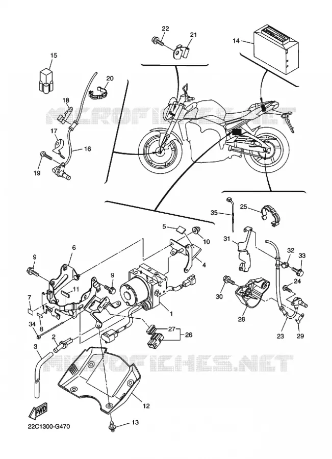 PARTIE ELECTRIQUE 3 Yamaha MOTO 1000 2012 FZ1 ABS  FZ1-NA
