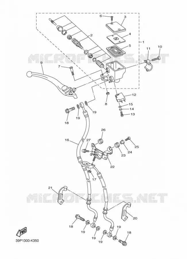 MAITRE CYLINDRE DE FREIN AVANT Yamaha MOTO 800 2012 FZ8  FZ8-N