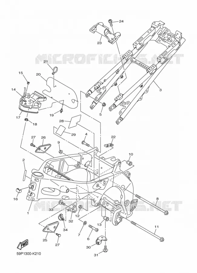 CADRE Yamaha MOTO 800 2012 FZ8 ABS  FZ8-NA