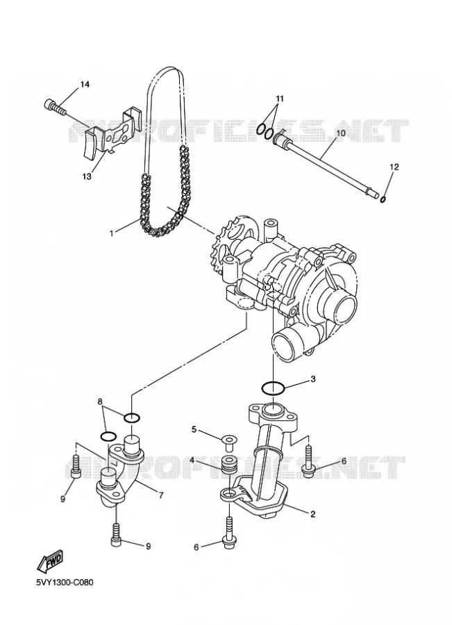 POMPE A HUILE Yamaha MOTO 800 2012 FZ8 ABS  FZ8-NA