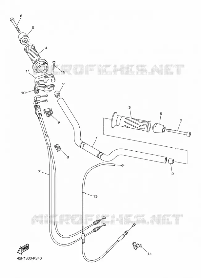 GUIDON ET CABLES Yamaha MOTO 800 2012 FAZER  FZ8-S