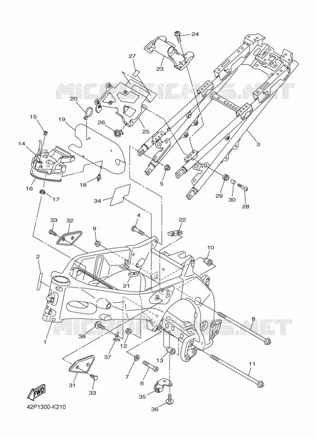 CADRE Yamaha MOTO 800 2012 FAZER  FZ8-S