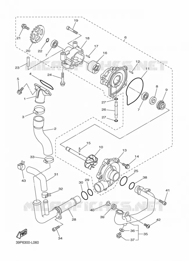 POMPE A EAU / DURITES Yamaha MOTO 800 2012 FAZER  FZ8-S