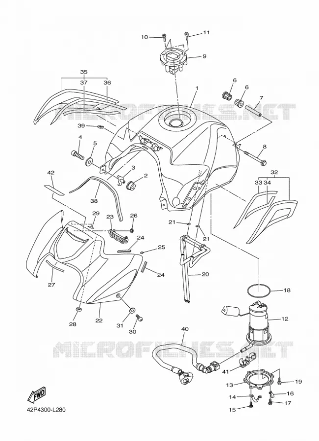 RESERVOIR A ESSENCE Yamaha MOTO 800 2012 FAZER  FZ8-S
