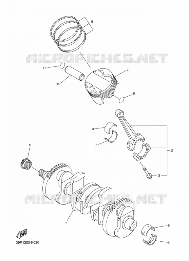 VILEBREQUIN / PISTON Yamaha MOTO 800 2012 FAZER ABS  FZ8-SA