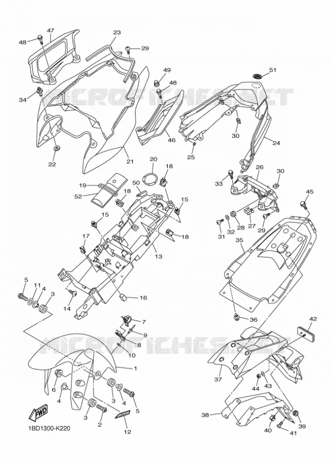 GARDE BOUE Yamaha MOTO 800 2012 FAZER ABS  FZ8-SA