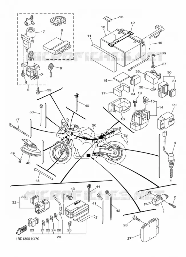 PARTIE ELECTRIQUE 2 Yamaha MOTO 800 2012 FAZER ABS  FZ8-SA