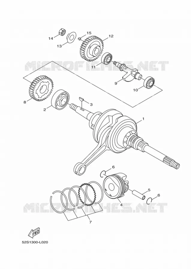 VILEBREQUIN / PISTON Yamaha SCOOTER 125 2012 OCEO  HW125 OCEO