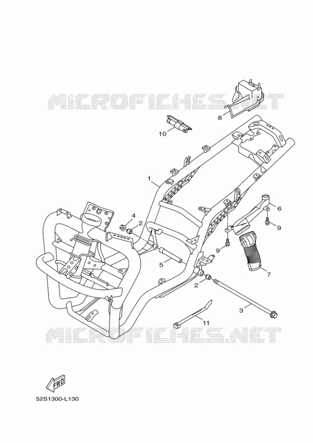 CADRE Yamaha SCOOTER 125 2012 OCEO  HW125 OCEO