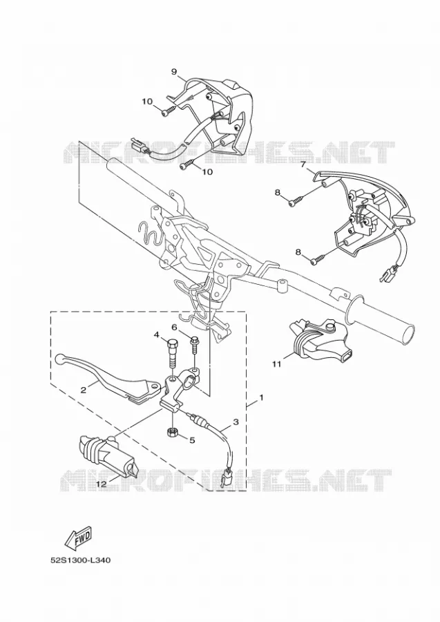 COMMODO / LEVIER Yamaha SCOOTER 150 2012 XENTER  HW151