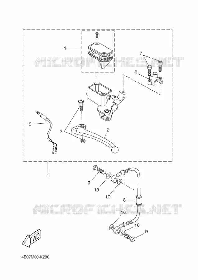 MAITRE CYLINDRE DE FREIN ARRIERE Yamaha SCOOTER 50 2012 NITRO NAKED  YQ50L NITRO NAKED