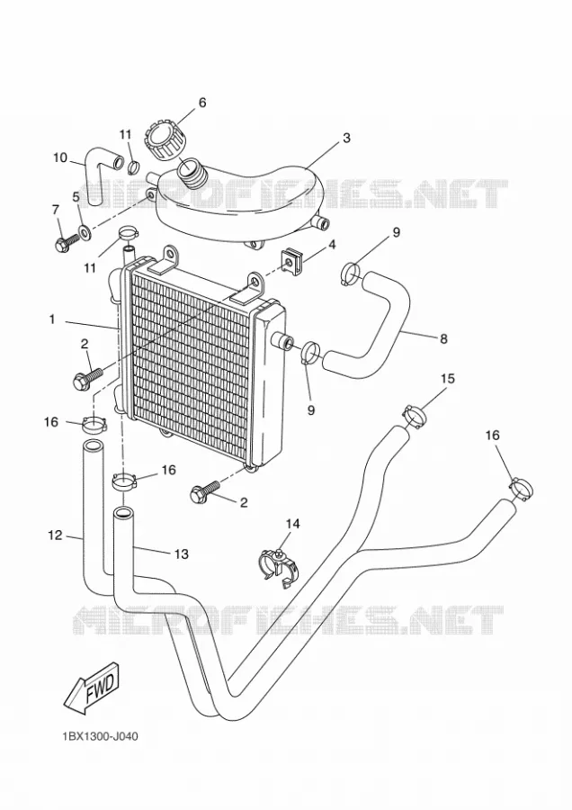 RADIATEUR / DURITES Yamaha SCOOTER 50 2012 NITRO NAKED  YQ50L NITRO NAKED