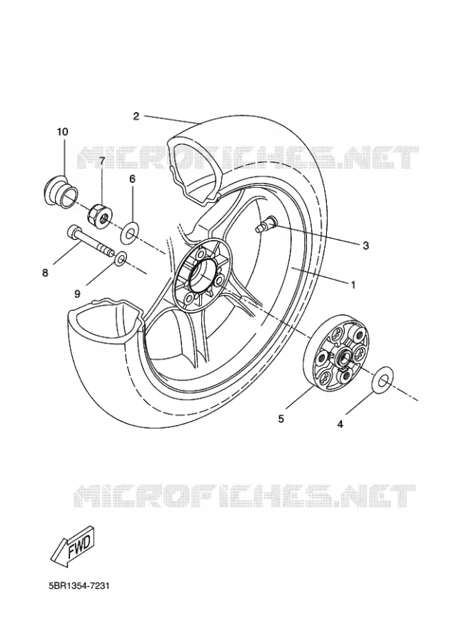 ROUE ARRIERE Yamaha SCOOTER 50 2012 NITRO NAKED  YQ50L NITRO NAKED