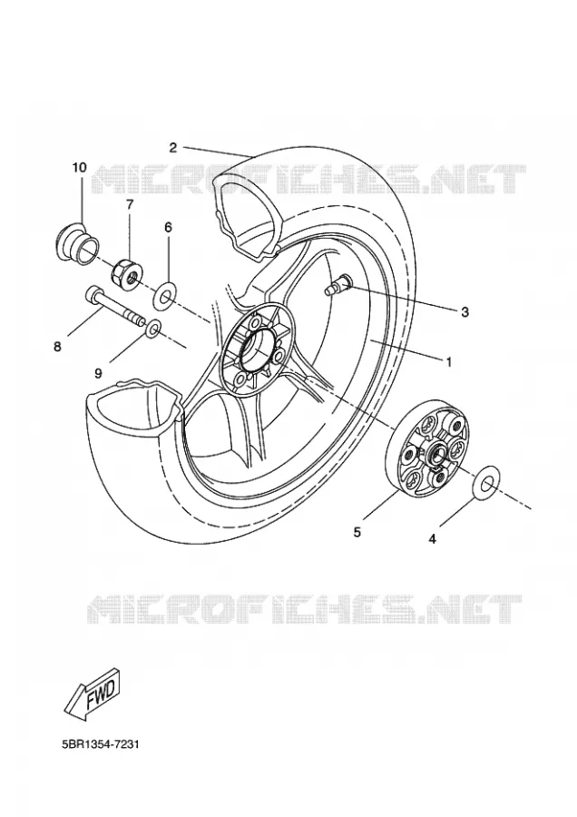 ROUE ARRIERE Yamaha SCOOTER 50 2012 NITRO NAKED  YQ50L NITRO NAKED