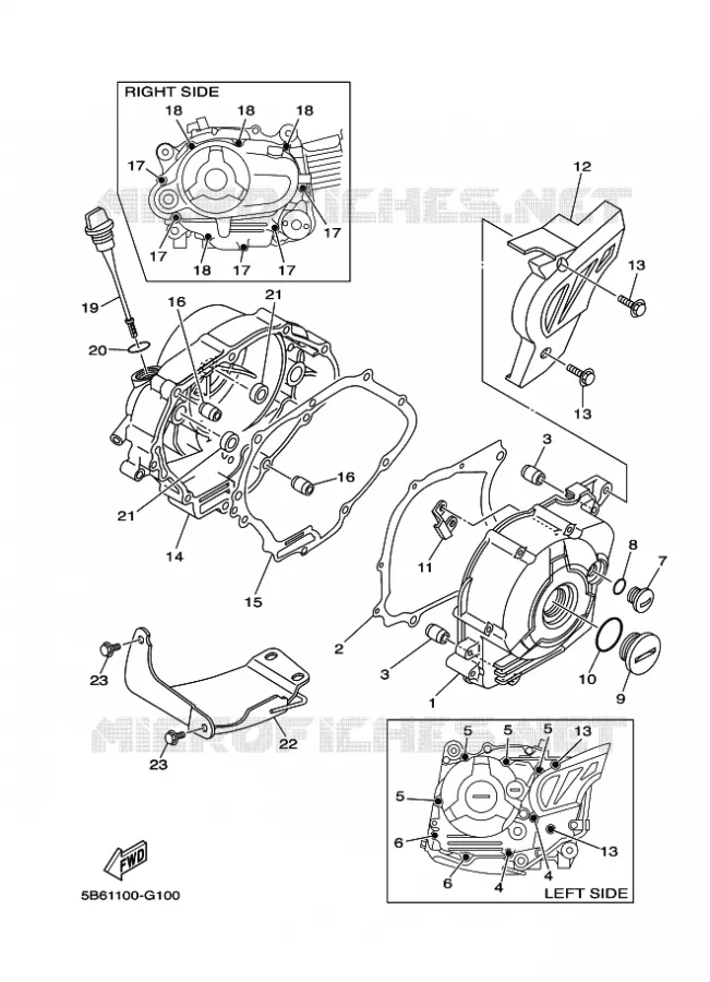 CARTER - MOTEUR 1 Yamaha MOTO 110 2012 TTRE  TT-R110E
