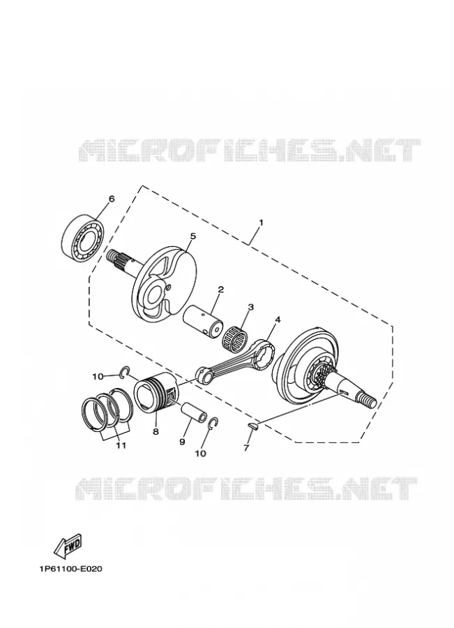 VILEBREQUIN / PISTON Yamaha MOTO 50 2012 TTRE  TT-R50E