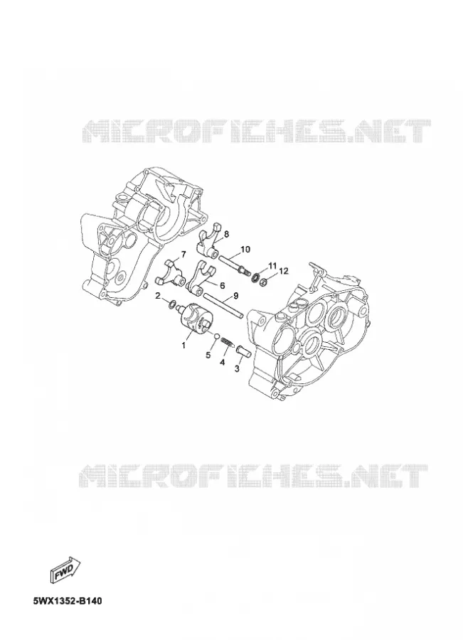 BARILLET DE SELECTION / FOURCHETTES Yamaha MOTO 50 2012 TZR WGP 50TH  TZR50 TZR 50 WGP50