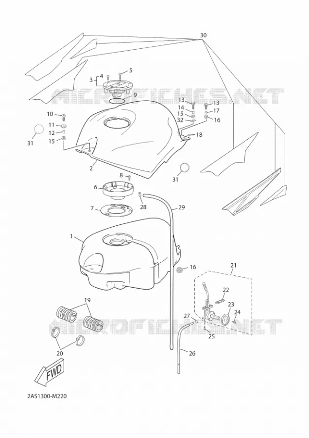 RESERVOIR A ESSENCE Yamaha MOTO 50 2012 TZR  TZR50