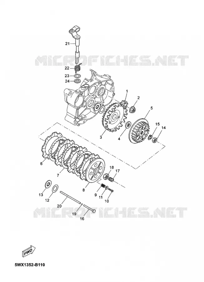 EMBRAYAGE DE DEMARREUR Yamaha MOTO 50 2012 TZR  TZR50