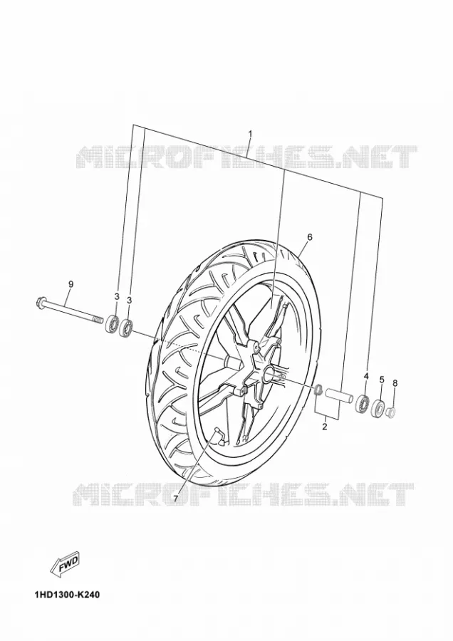 ROUE AVANT Yamaha MOTO 50 2012 TZR  TZR50