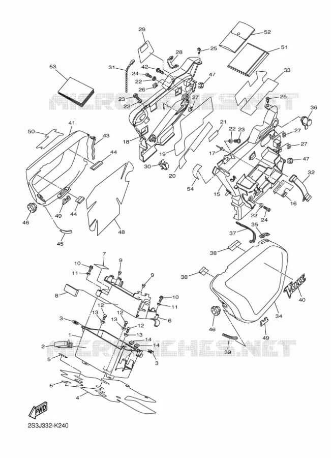 COUVERCLE LATERAL 2 Yamaha MOTO 1700 2012 VMAX  VMX17