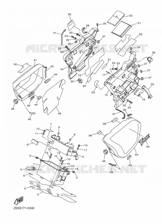 COUVERCLE LATERAL 2 Yamaha MOTO 1700 2012 VMAX  VMX17