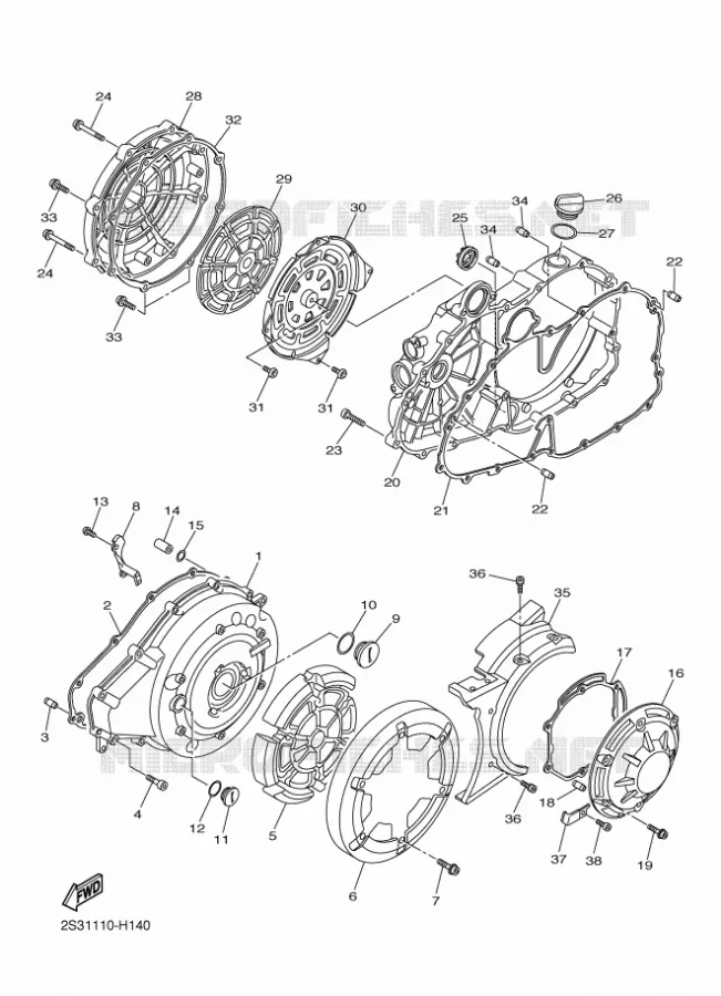 CARTER - MOTEUR 1 Yamaha MOTO 1700 2012 VMAX  VMX17