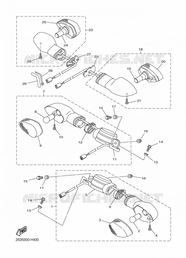 CLIGNOTANT Yamaha MOTO 1700 2012 VMAX  VMX17