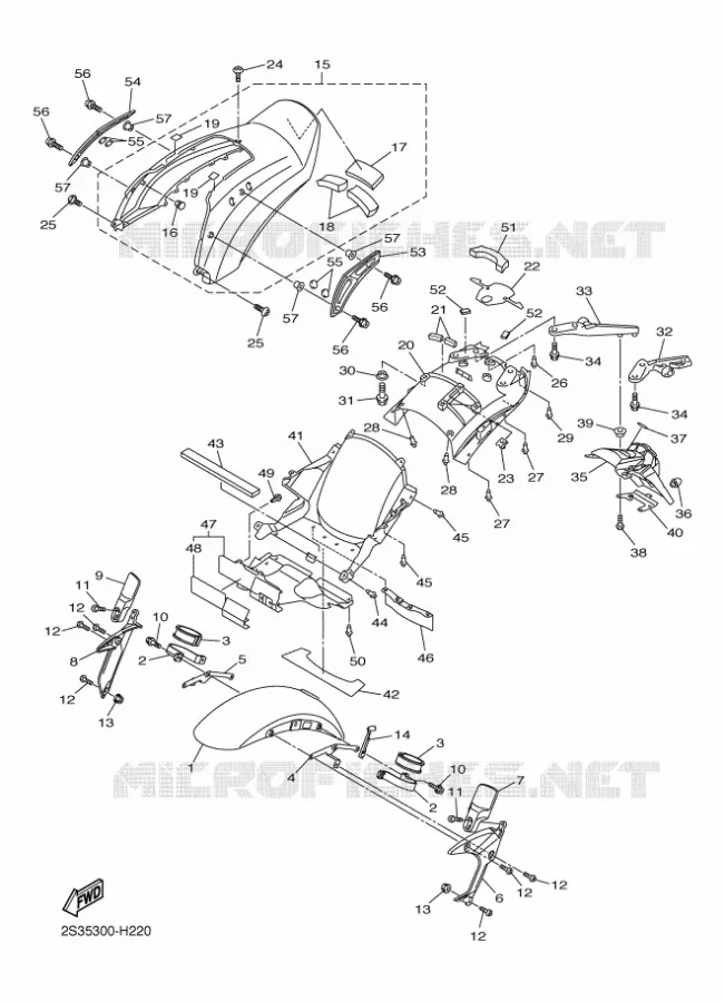GARDE BOUE Yamaha MOTO 1700 2012 VMAX  VMX17