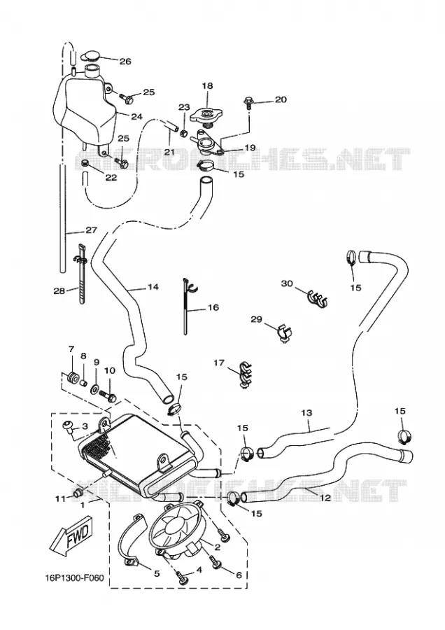 RADIATEUR / DURITES Yamaha SCOOTER 125 2012 XCITY  VP125 XCITY