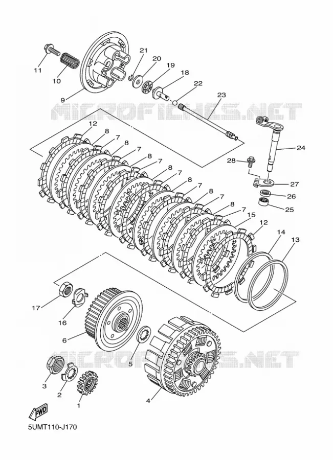 EMBRAYAGE DE DEMARREUR Yamaha MOTO 250 2012 WRF  WR250F
