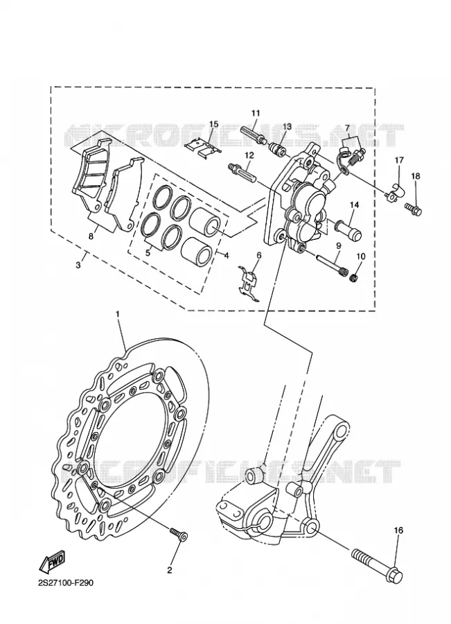 ETRIER DE FREIN AVANT Yamaha MOTO 250 2012 WRF  WR250F