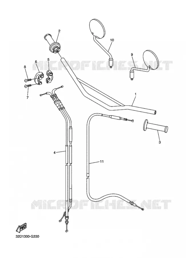 GUIDON ET CABLES Yamaha MOTO 250 2012 WR-R  WR250R