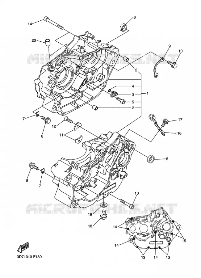 CARTER MOTEUR Yamaha MOTO 250 2012 WR-R  WR250R