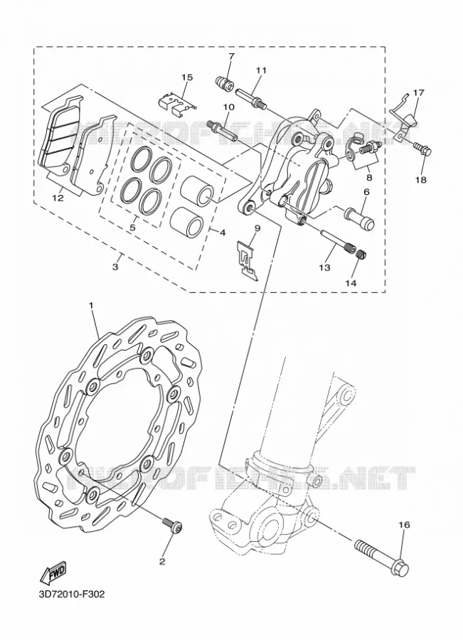 ETRIER DE FREIN AVANT Yamaha MOTO 250 2012 WRX  WR250X