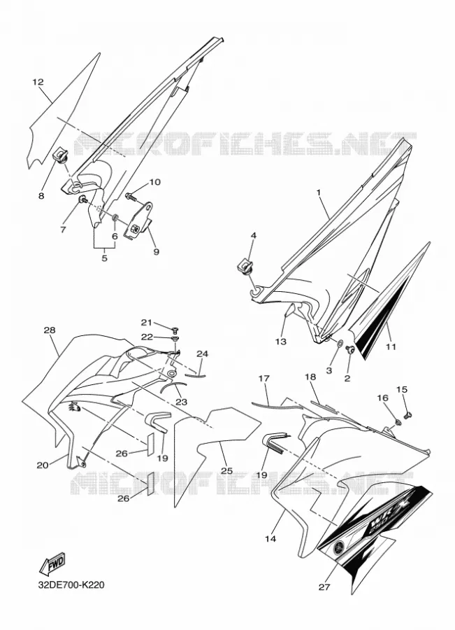 COUVERCLE LATERAL Yamaha MOTO 250 2012 WRX  WR250X
