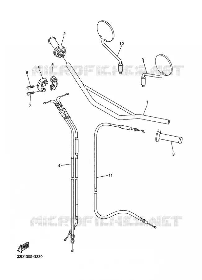 GUIDON ET CABLES Yamaha MOTO 250 2012 WRX  WR250X