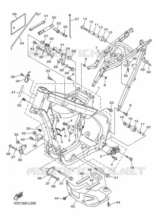 CADRE Yamaha MOTO 450 2012 WRF  WR450F