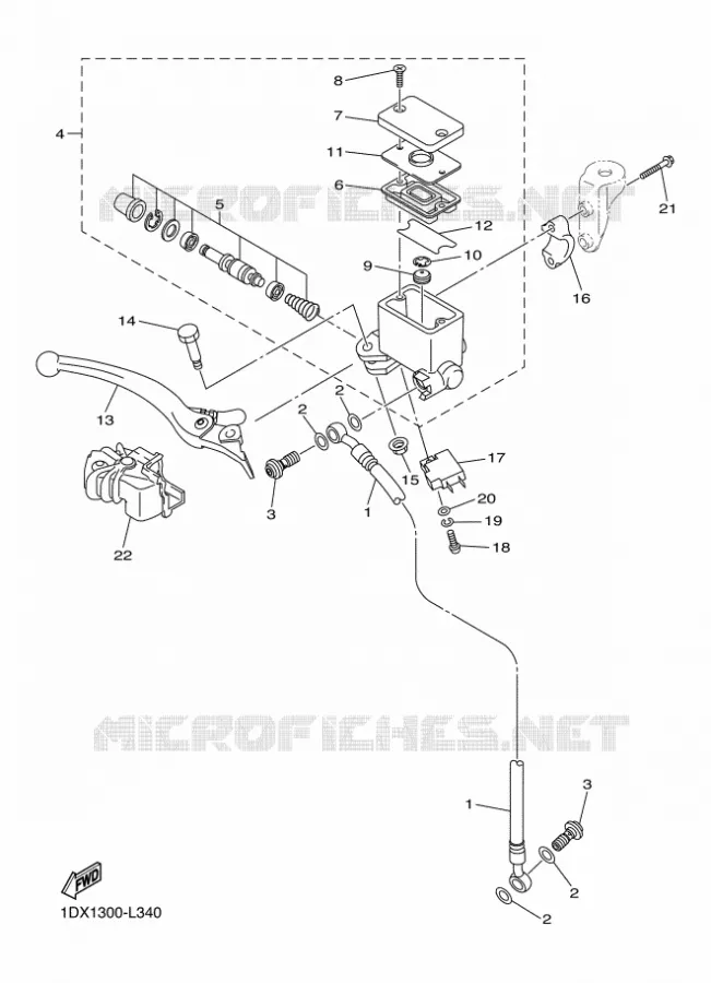 MAITRE CYLINDRE DE FREIN AVANT Yamaha MOTO 450 2012 WRF  WR450F