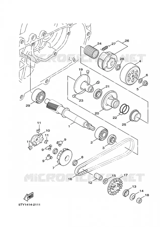 EMBRAYAGE DE DEMARREUR Yamaha SCOOTER 125 2012 CYGNUS  XC125
