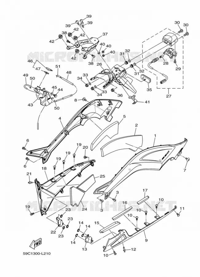 COUVERCLE LATERAL 2 Yamaha SCOOTER 530 2012 TMAX  XP500